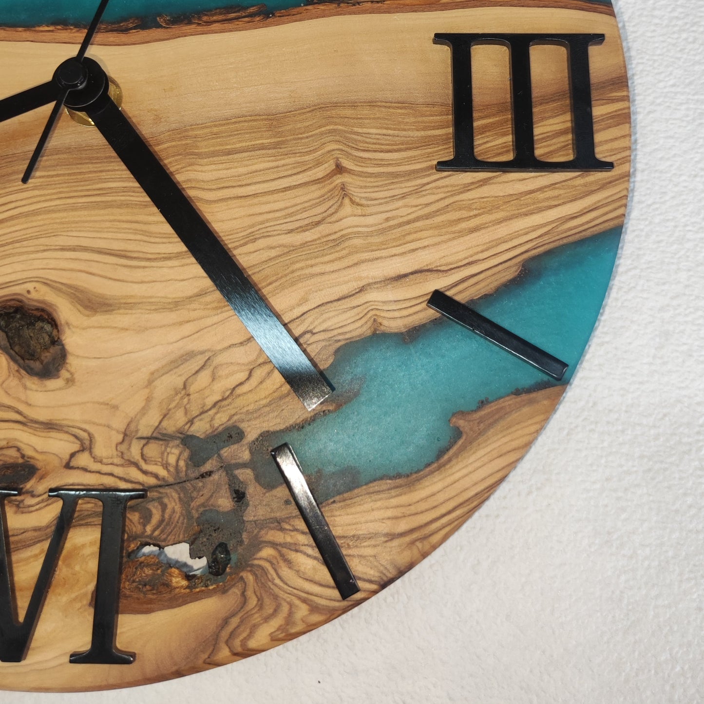 Epoxidharz Uhr Türkis-Blau