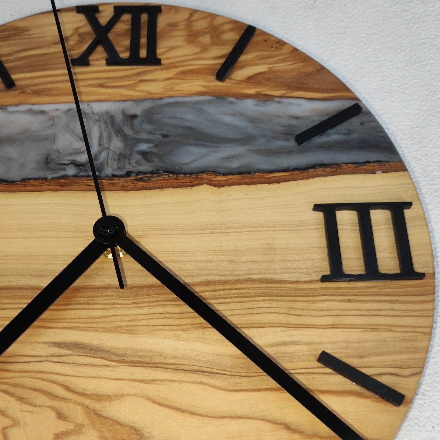 Epoxidharz Uhr Grau