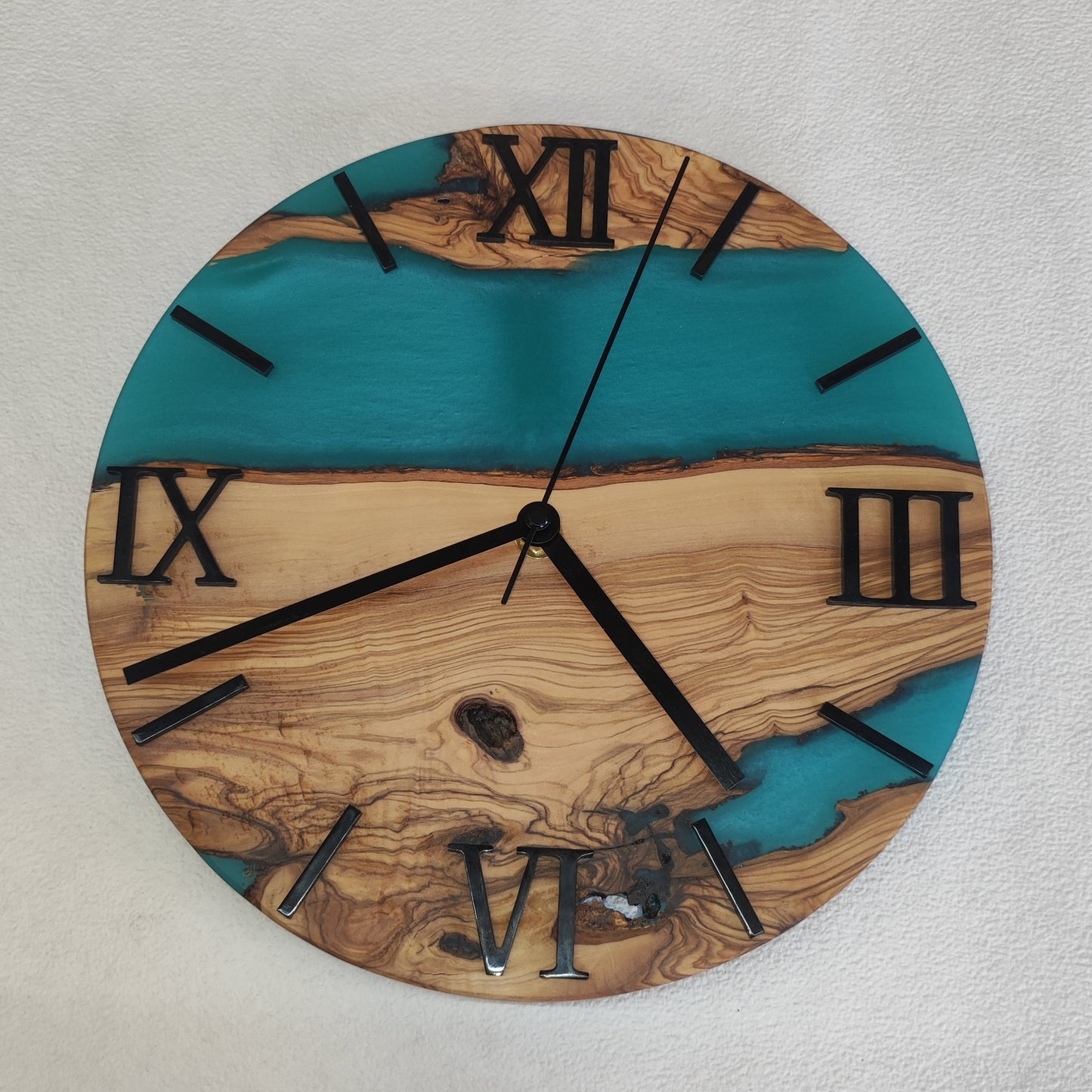 Epoxidharz Uhr Türkis-Blau