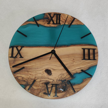 Epoxidharz Uhr Türkis-Blau