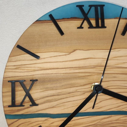 Epoxidharz Uhr Blau