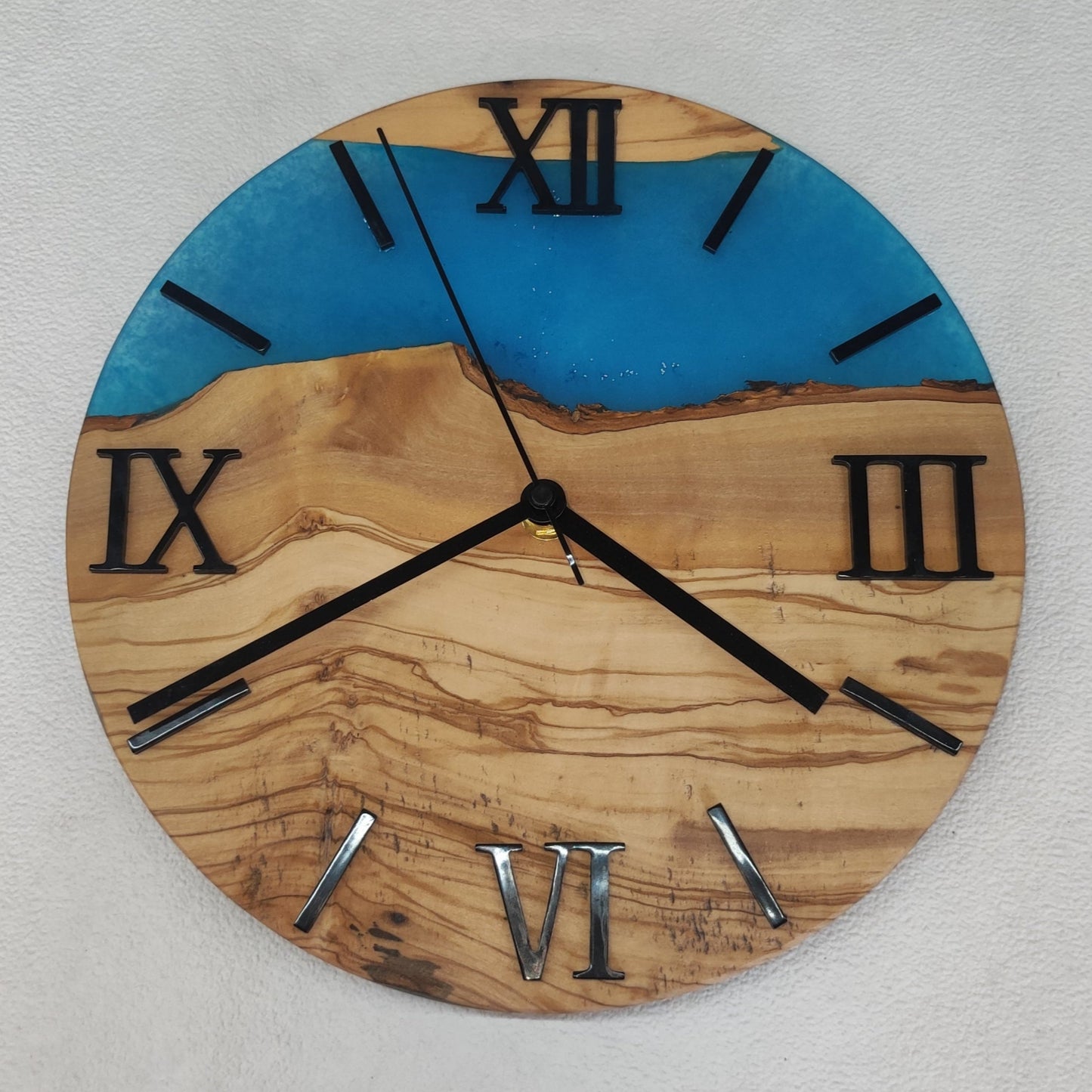Epoxidharz Uhr Blau