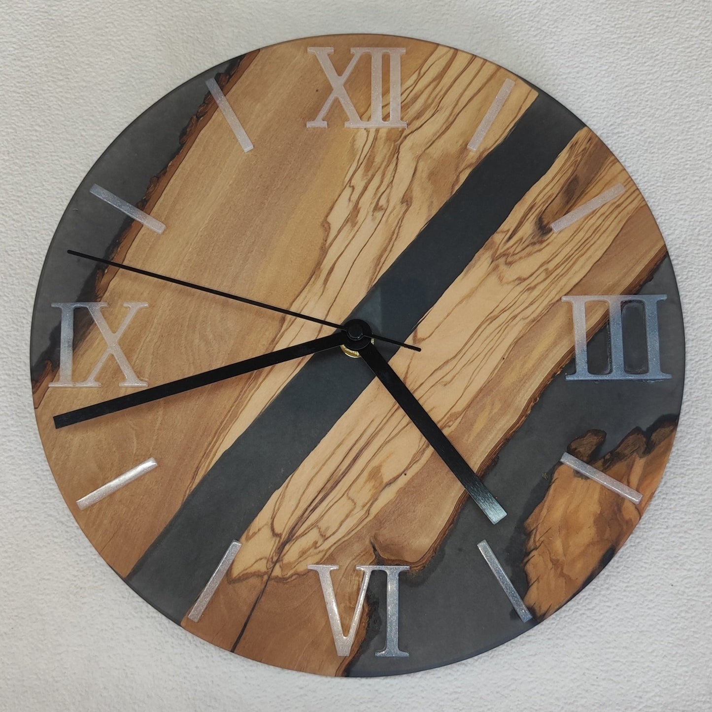 Epoxidharz Uhr Schwarz