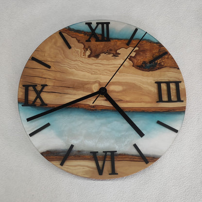 Epoxidharz Uhr Ice-Blau