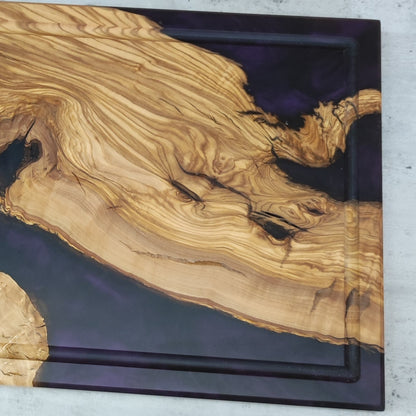 Epoxidharz Schneidebrett Dunkel Lila