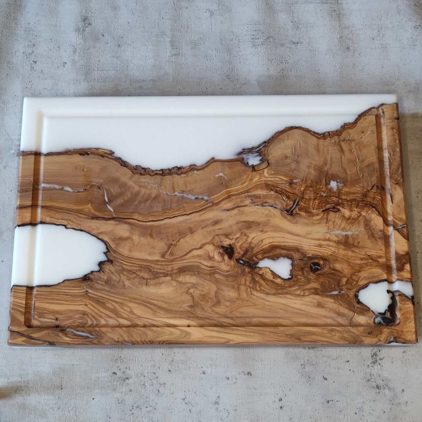 Epoxidharz Schneidebrett Weiß