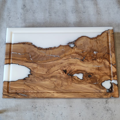 Epoxidharz Schneidebrett Weiß