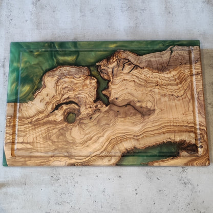 Epoxidharz Schneidebrett Olivgrün