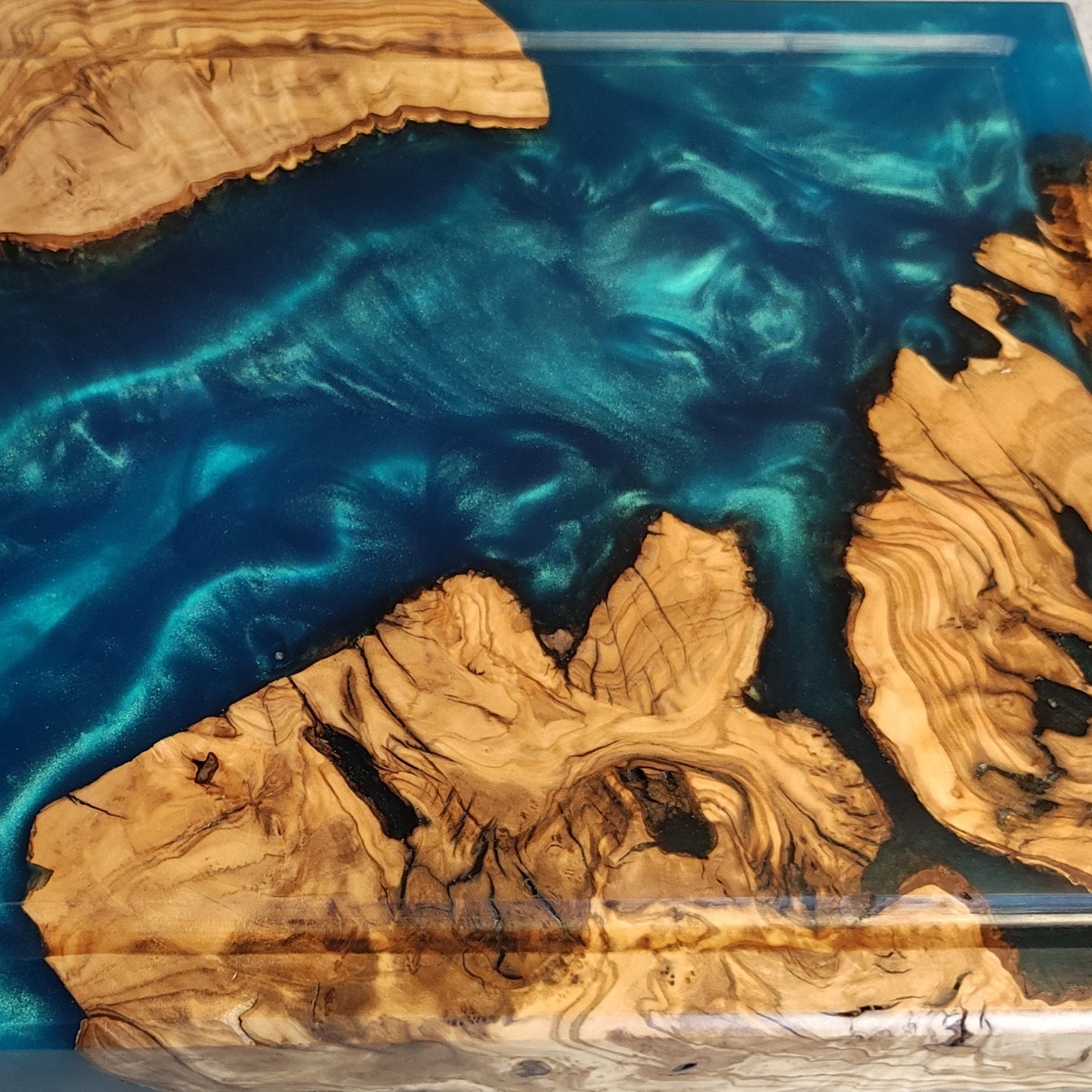 Epoxidharz Schneidebrett Metallic-Blau