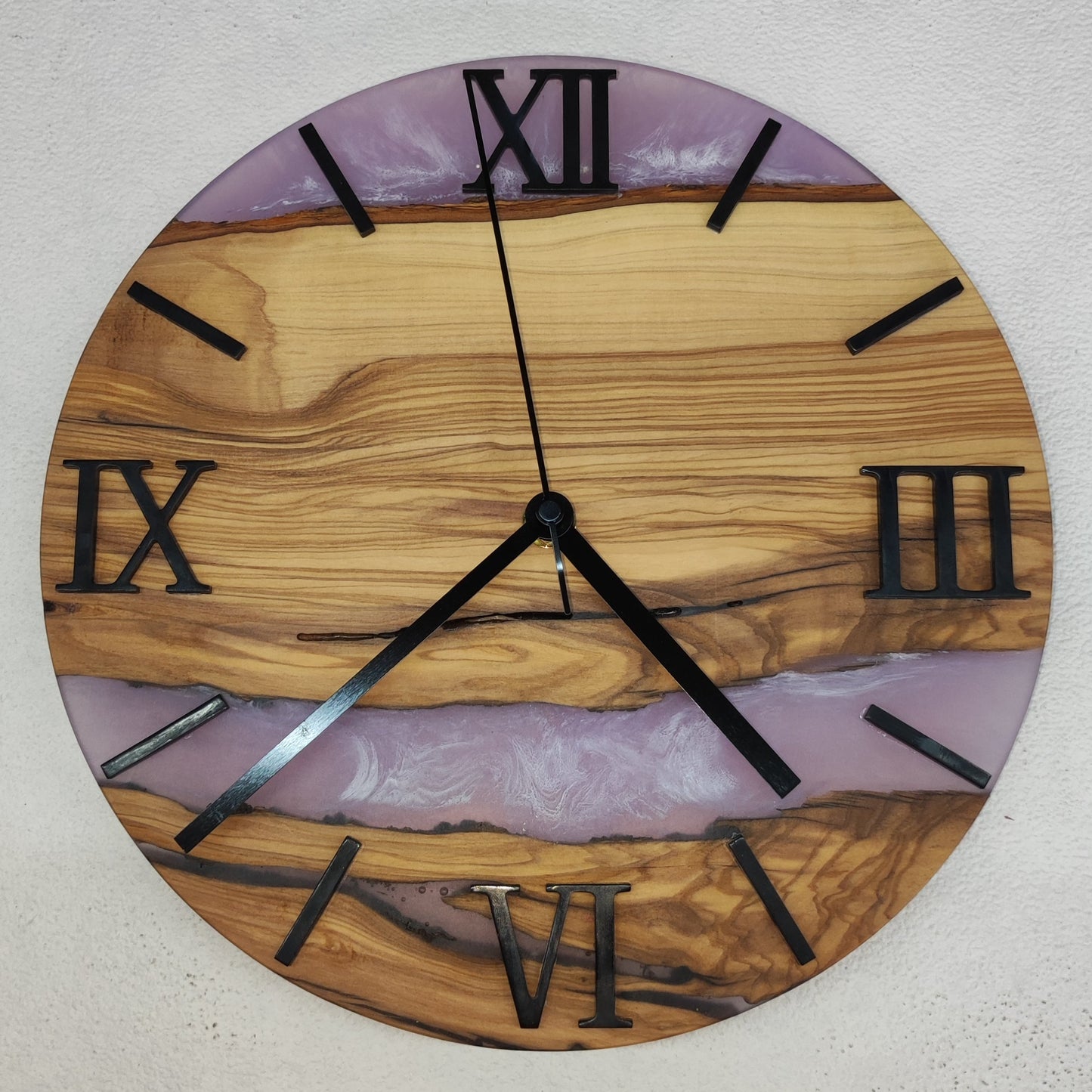 Epoxidharz Uhr Lila-Weiß