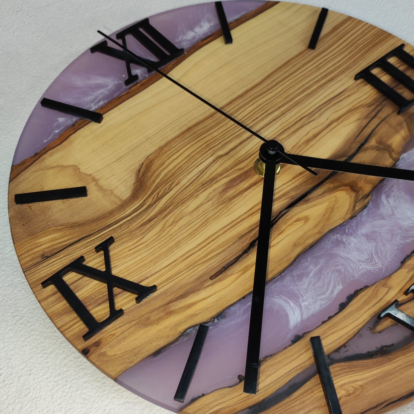 Epoxidharz Uhr Lila-Weiß